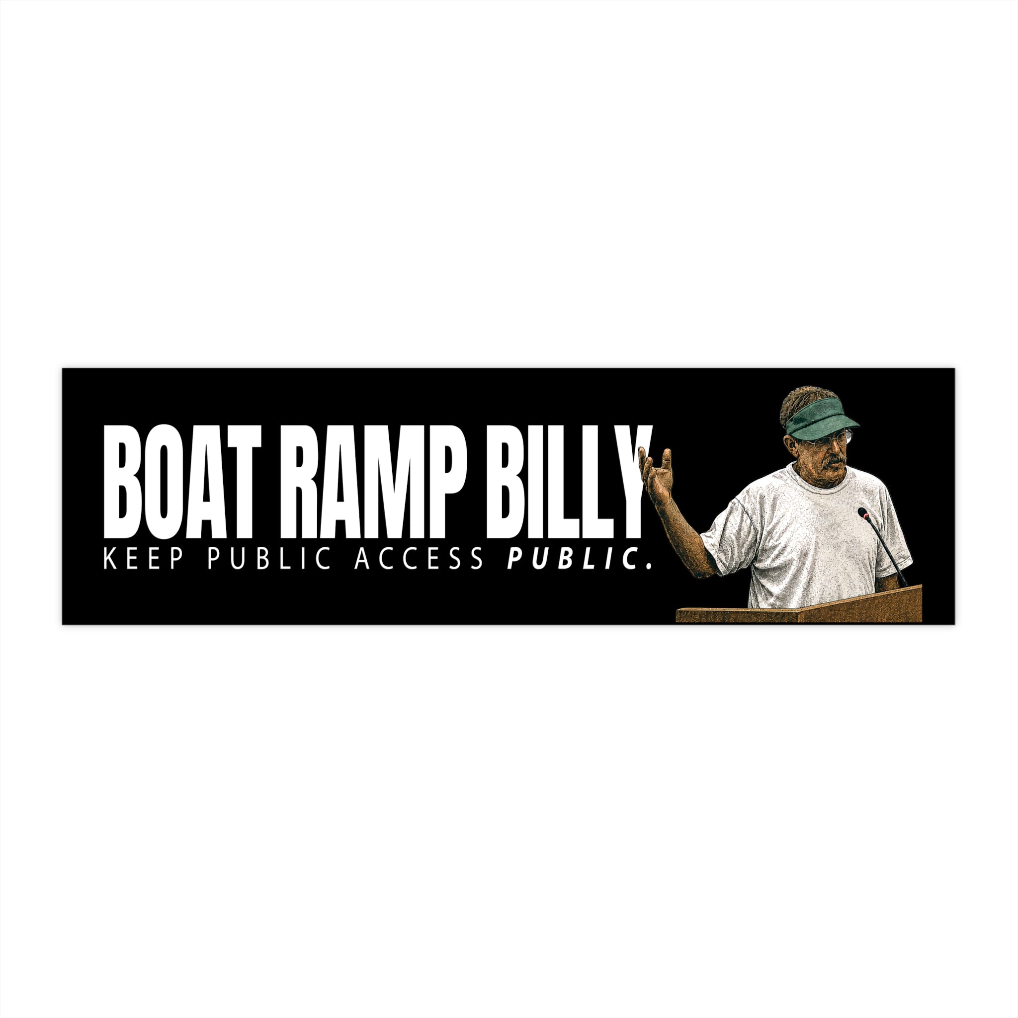 Boat Ramp Billy “Keep Public Access Public” Bumper Sticker
