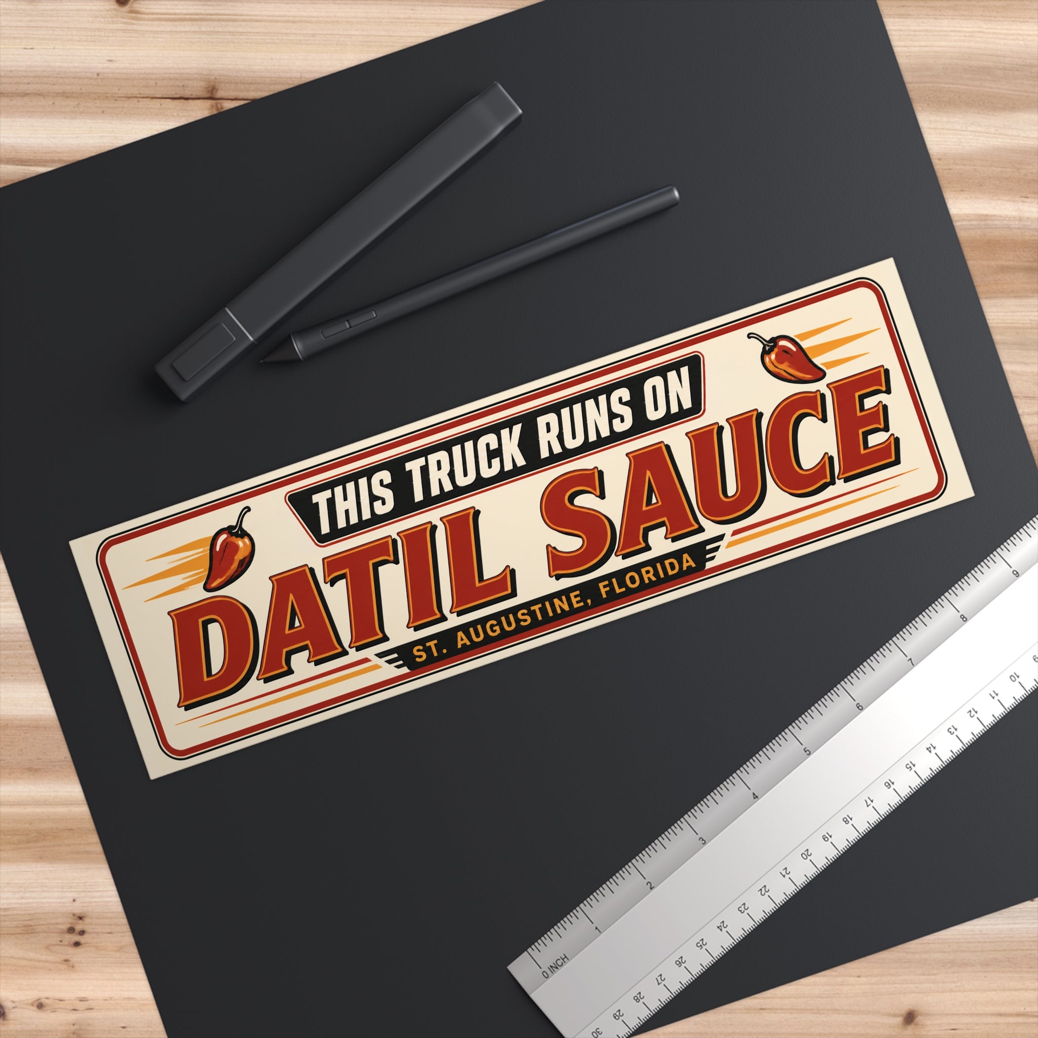 This Truck Runs On Datil Sauce Bumper Sticker | St. Augustine, FL