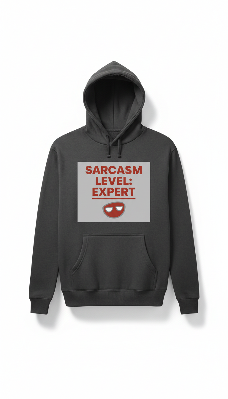 'Sarcasm Level: Expert' Headline Hoodie