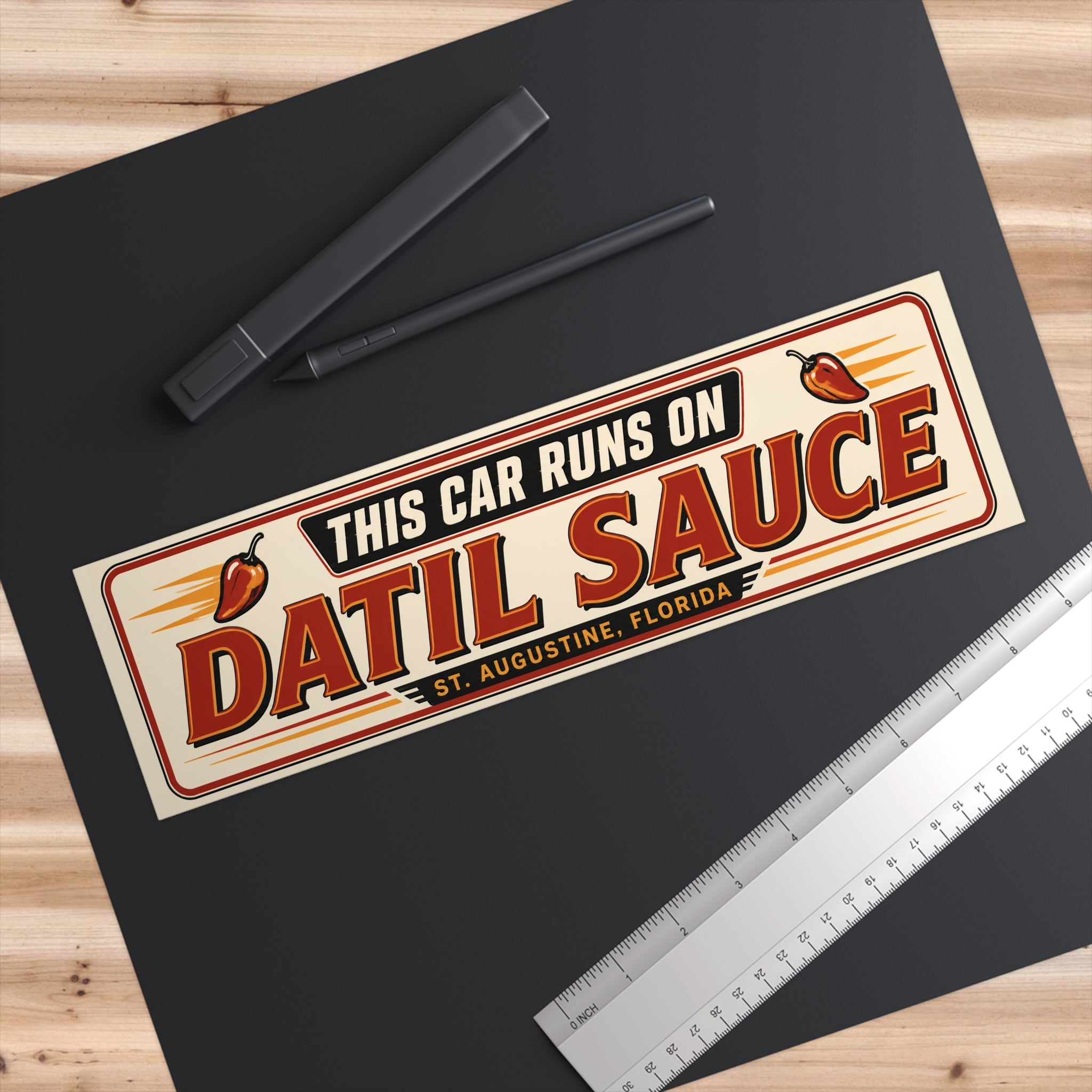 This Car Runs On Datil Sauce Bumper Sticker | St. Augustine, FL