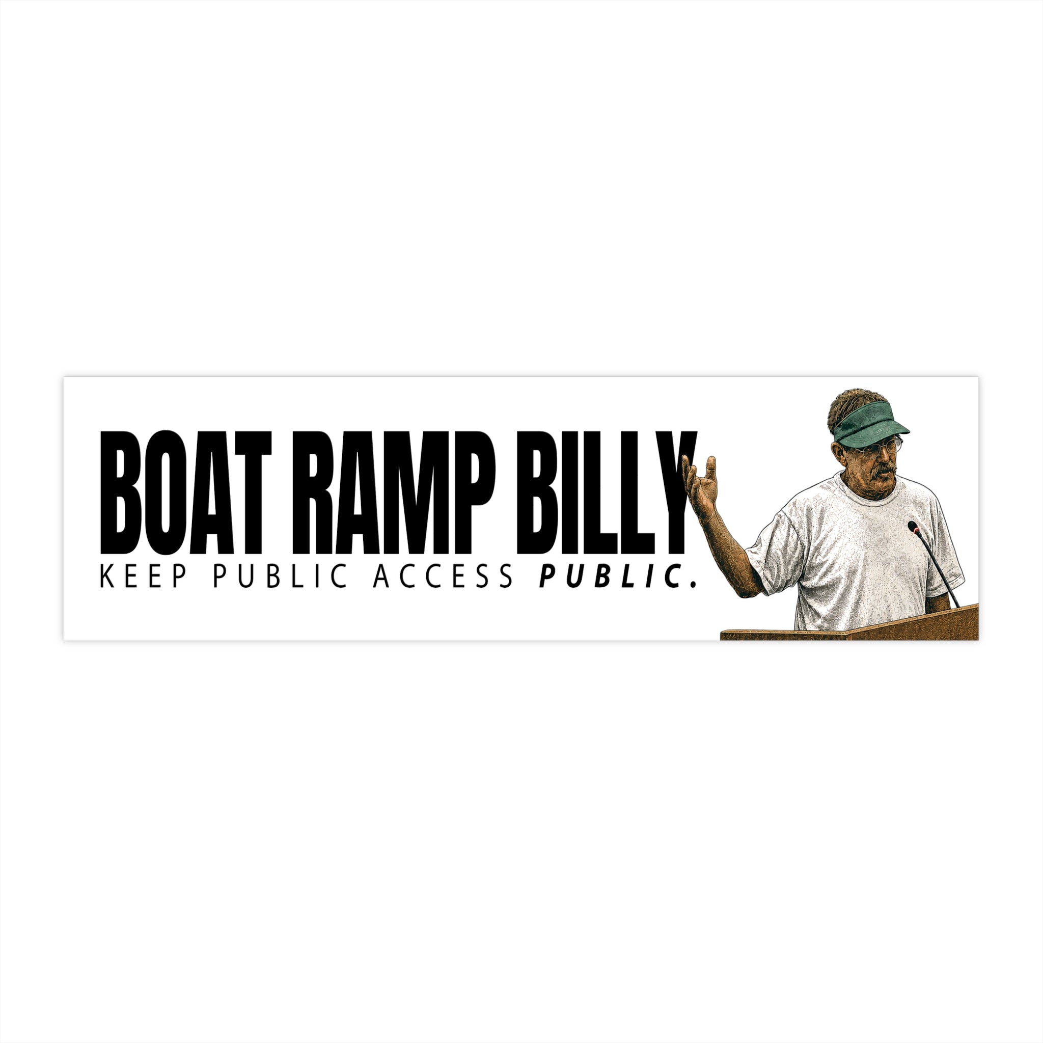 Boat Ramp Billy “Keep Public Access Public” Bumper Sticker